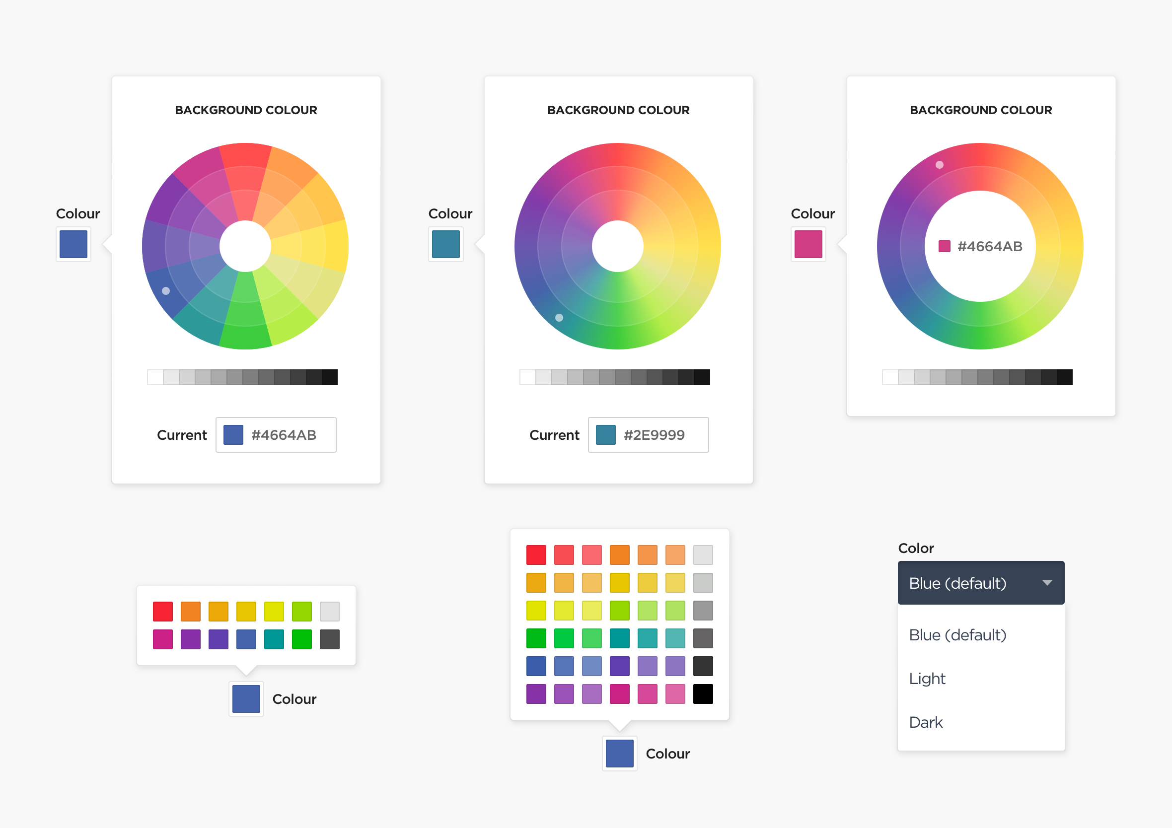 Weather OnDemand colour selection wheel interface