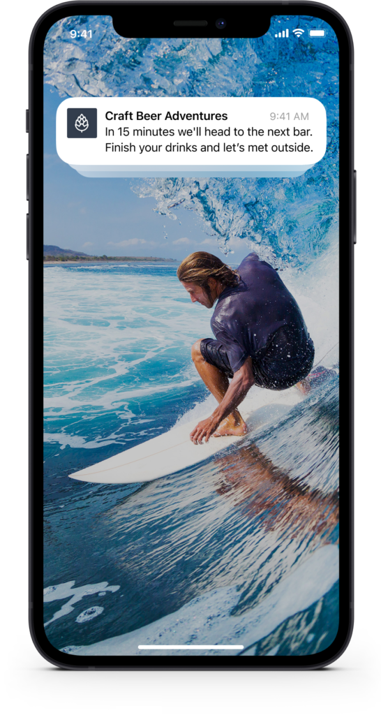 Wellington craft beer app contact text message
