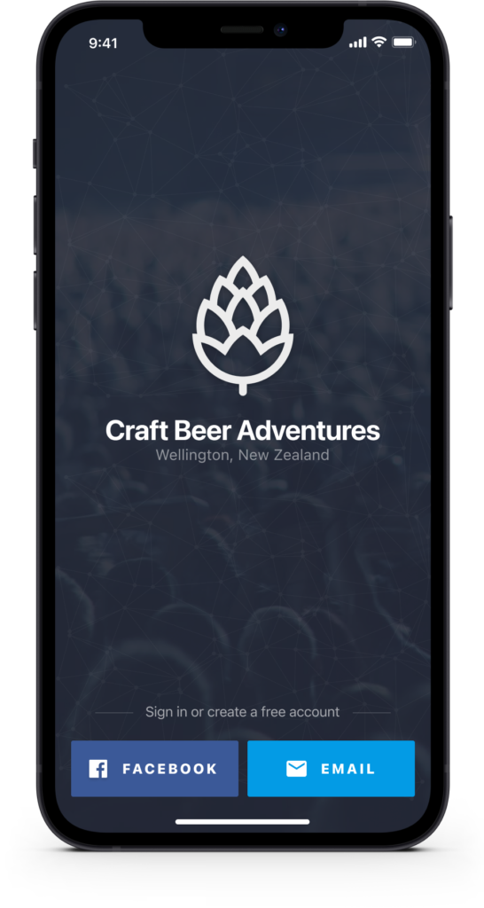 Wellington craft beer app sign-up