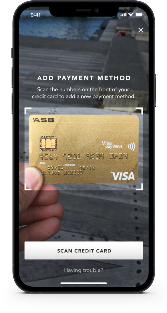 Travel rewards app credit card scanner