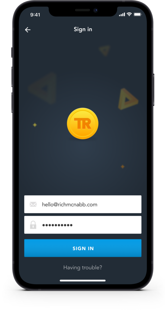 Travel rewards app sign in