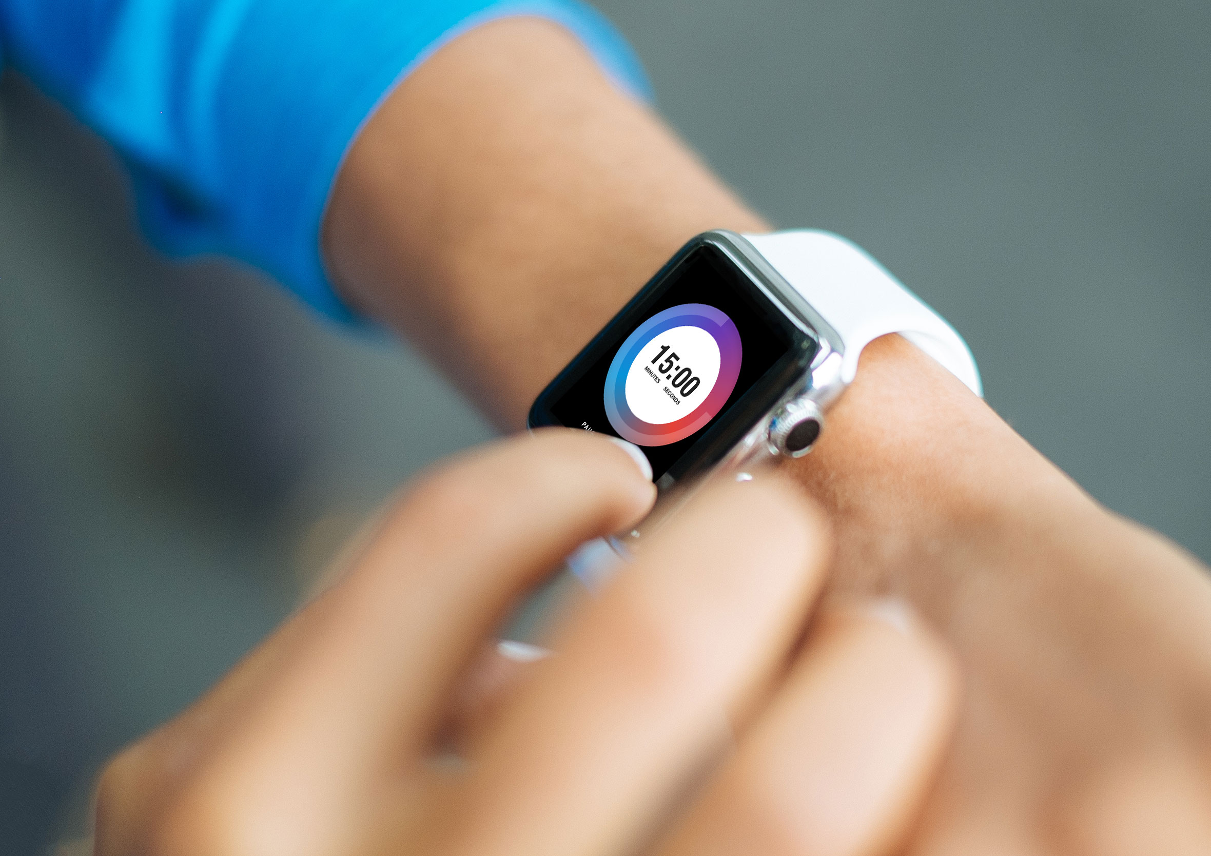 SimpleTimer app final design mockup on apple watch