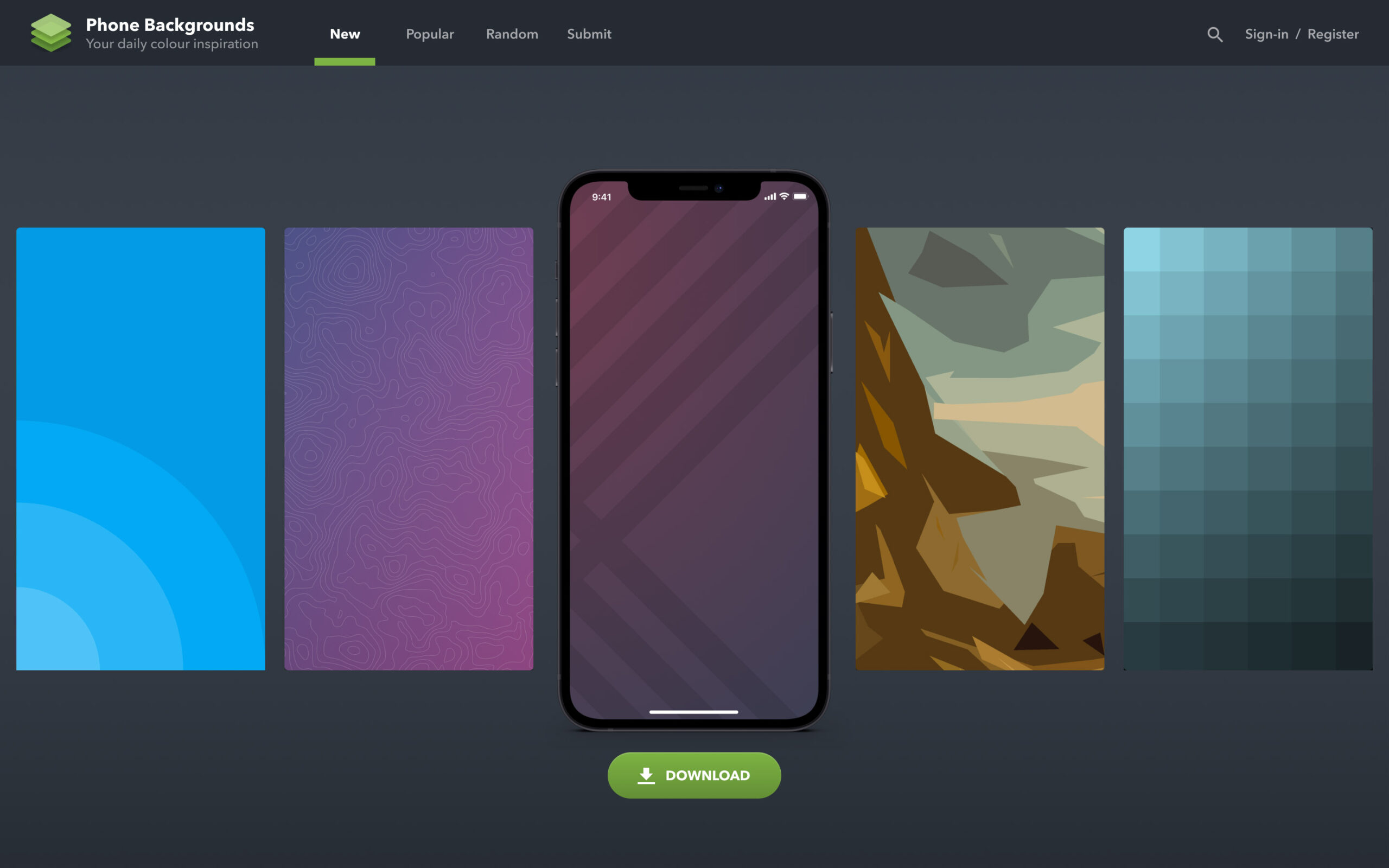 Phone Backgrounds website screenshot showing app phone wallpaper patterns