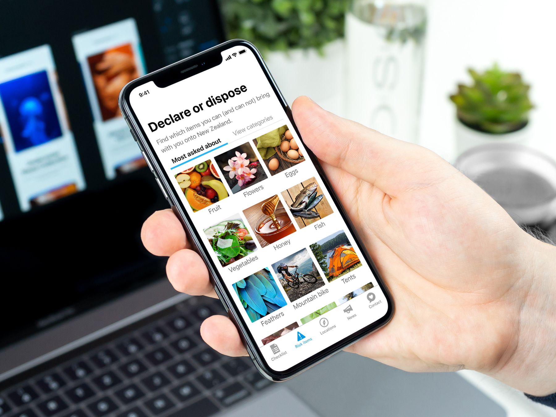 MPI New Zealand Customs and Travel app interface on mobile