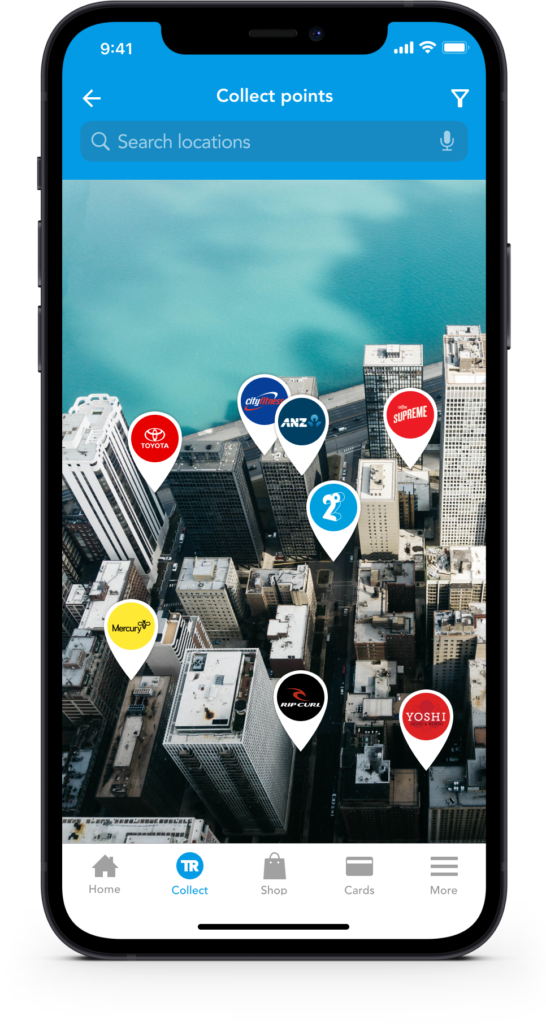 Interactive map for finding nearby partner stores
