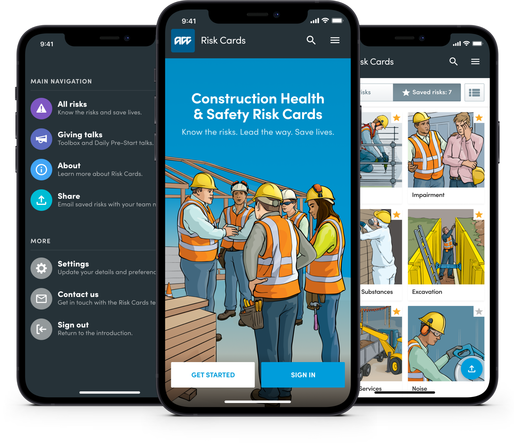design-portfolio-hero-image ACC health and safety risk assessment app showing risk card list view on iPhone