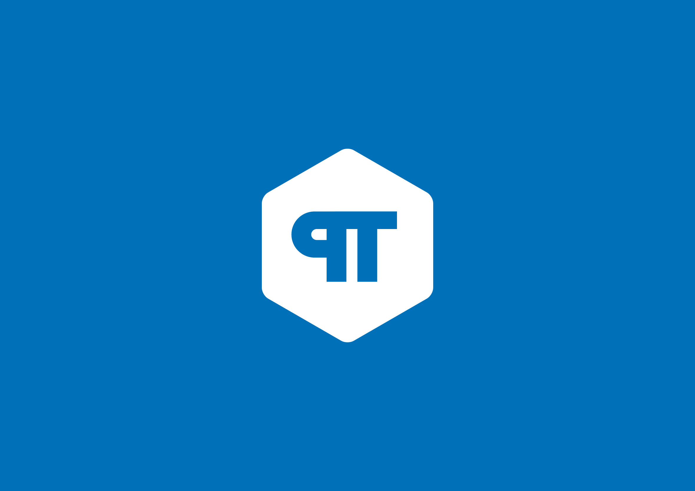 P&T Paining logo white on blue background