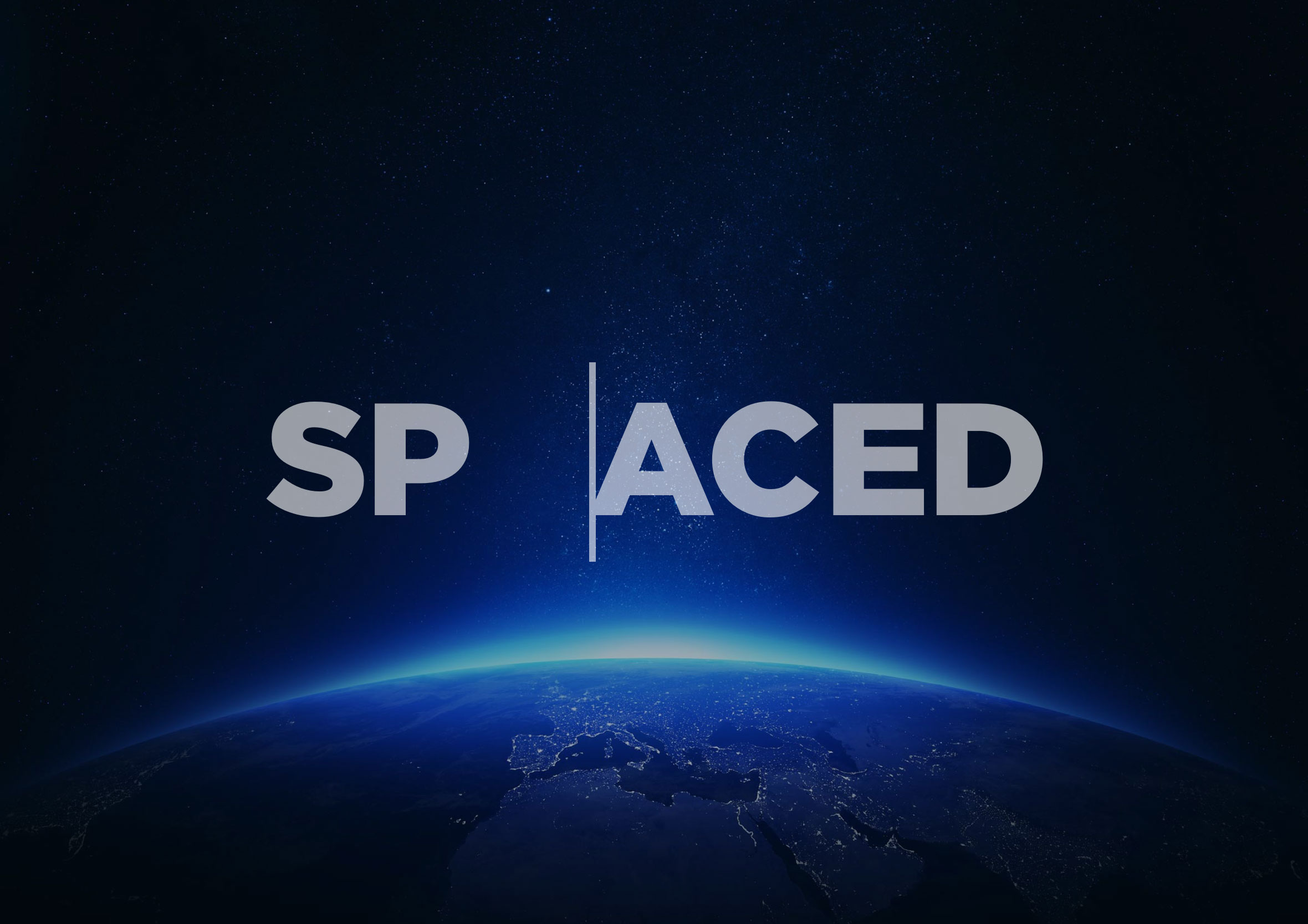 Spaced logo with dark background