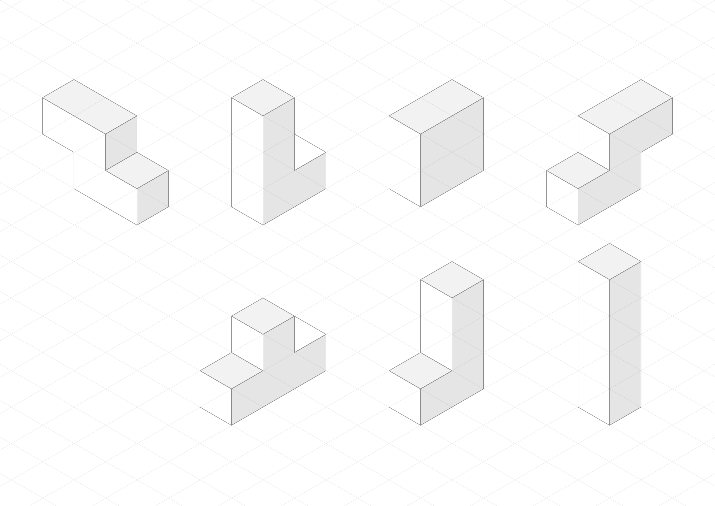 Isometric grid structure used as the foundation for the shape design