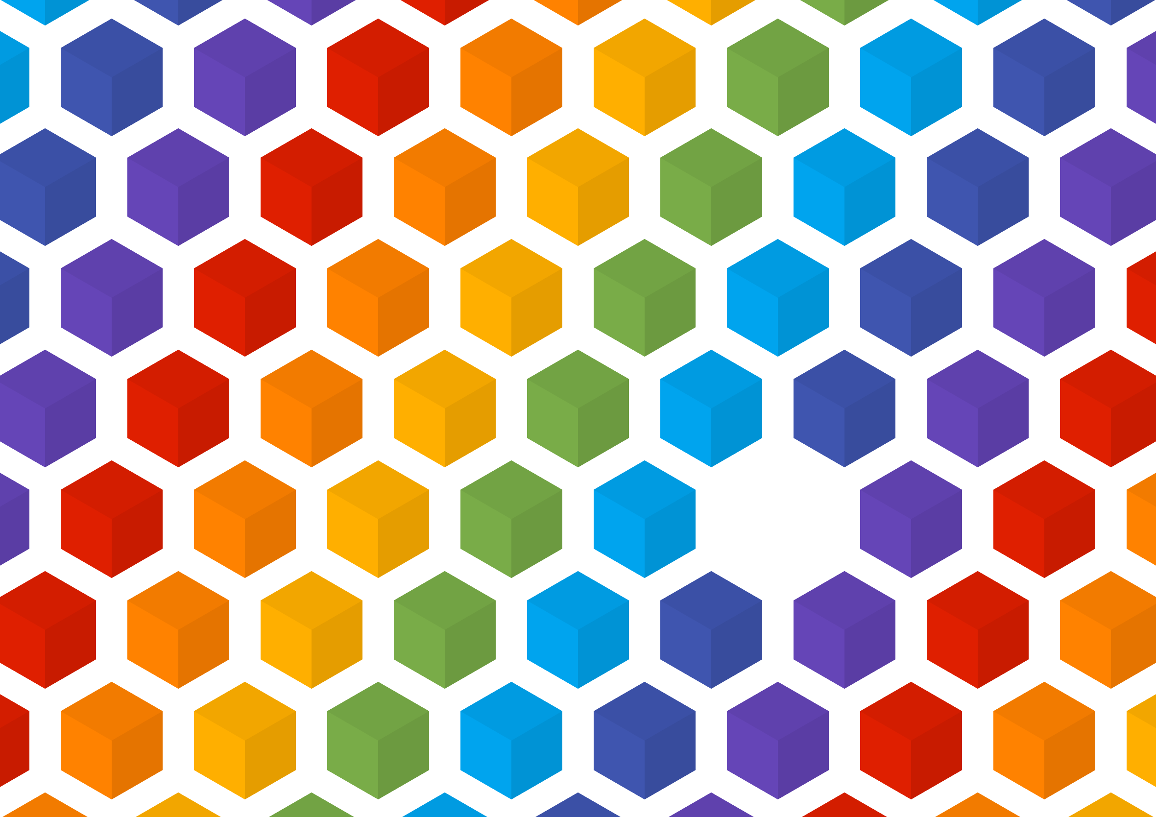Isometric cube pattern using Google Material Design colour palette