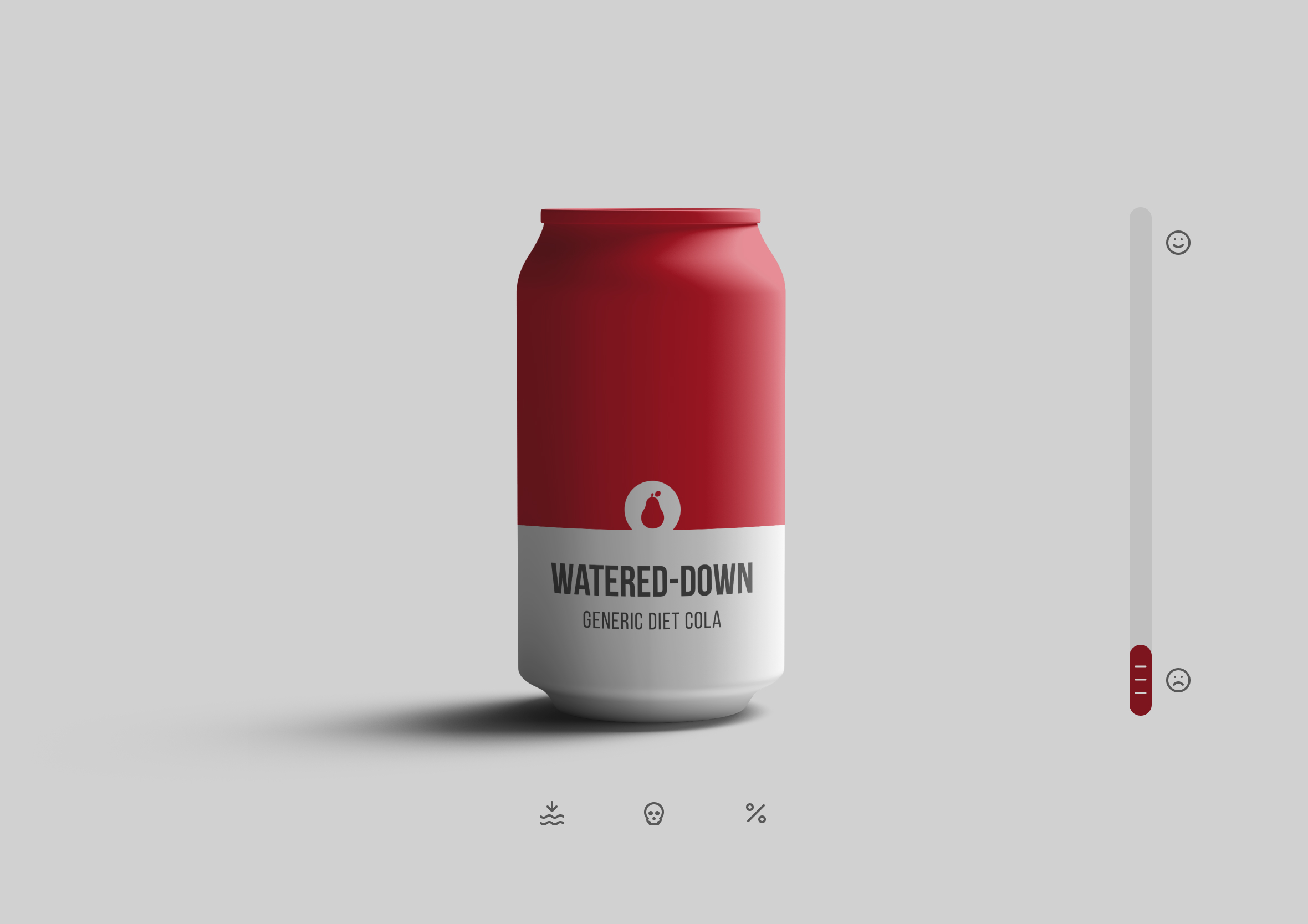 Generic diet cola can, used as a metaphor for watered-down, over-processed writing