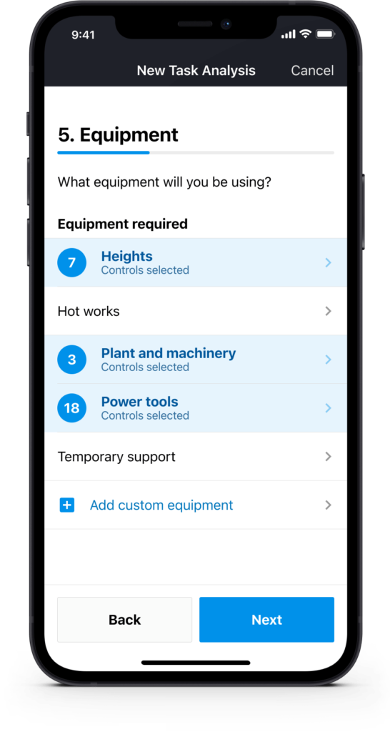 worksite health and safety app equipment