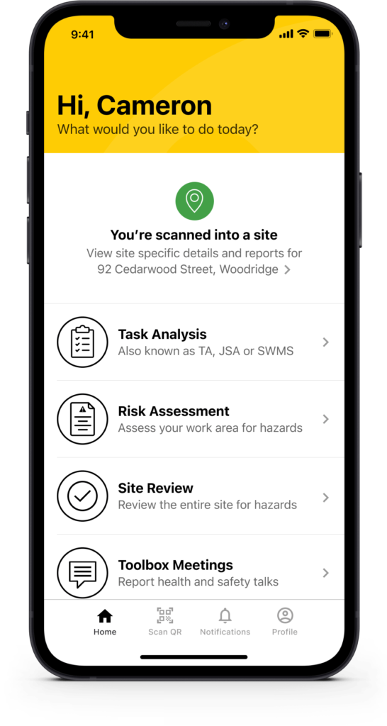 worksite health and safety app home paid scanned in