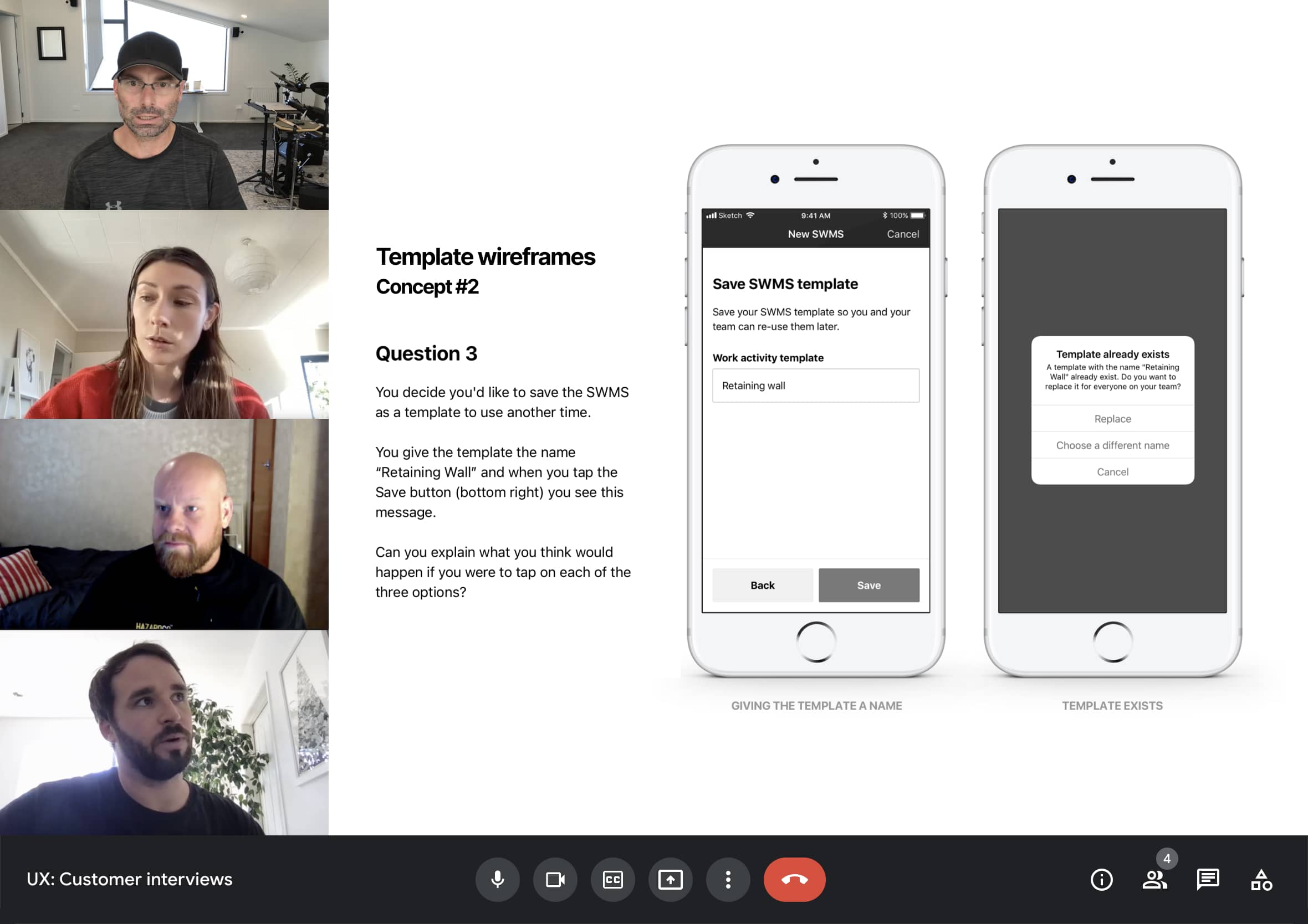 Remote user interview question for HazardCo usability testing