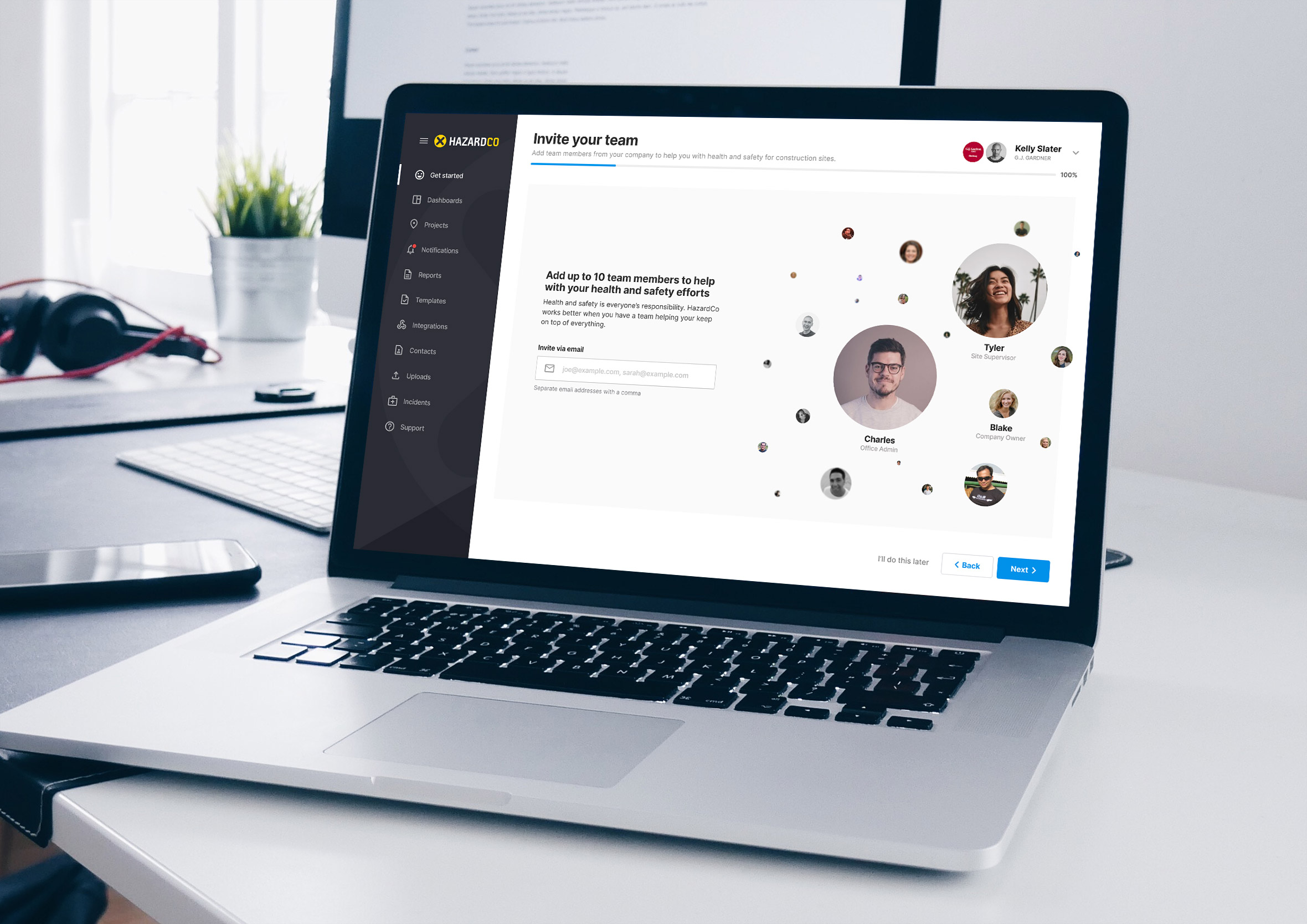 HazardCo onboarding flow