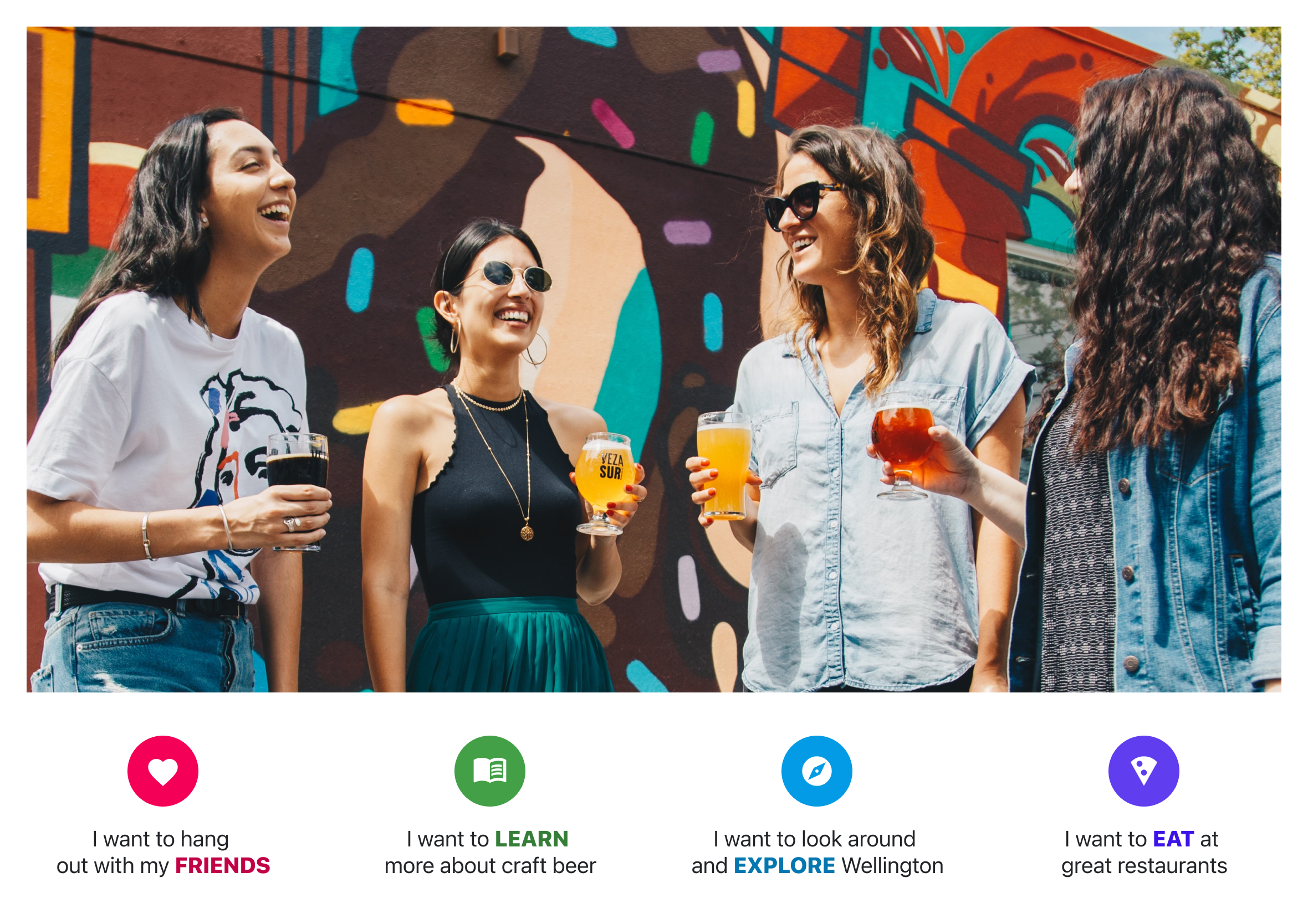 User research motivations board for the Craft Beer Adventures app