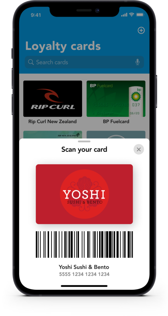 Barcode scanner for scanning a loyalty card at checkout