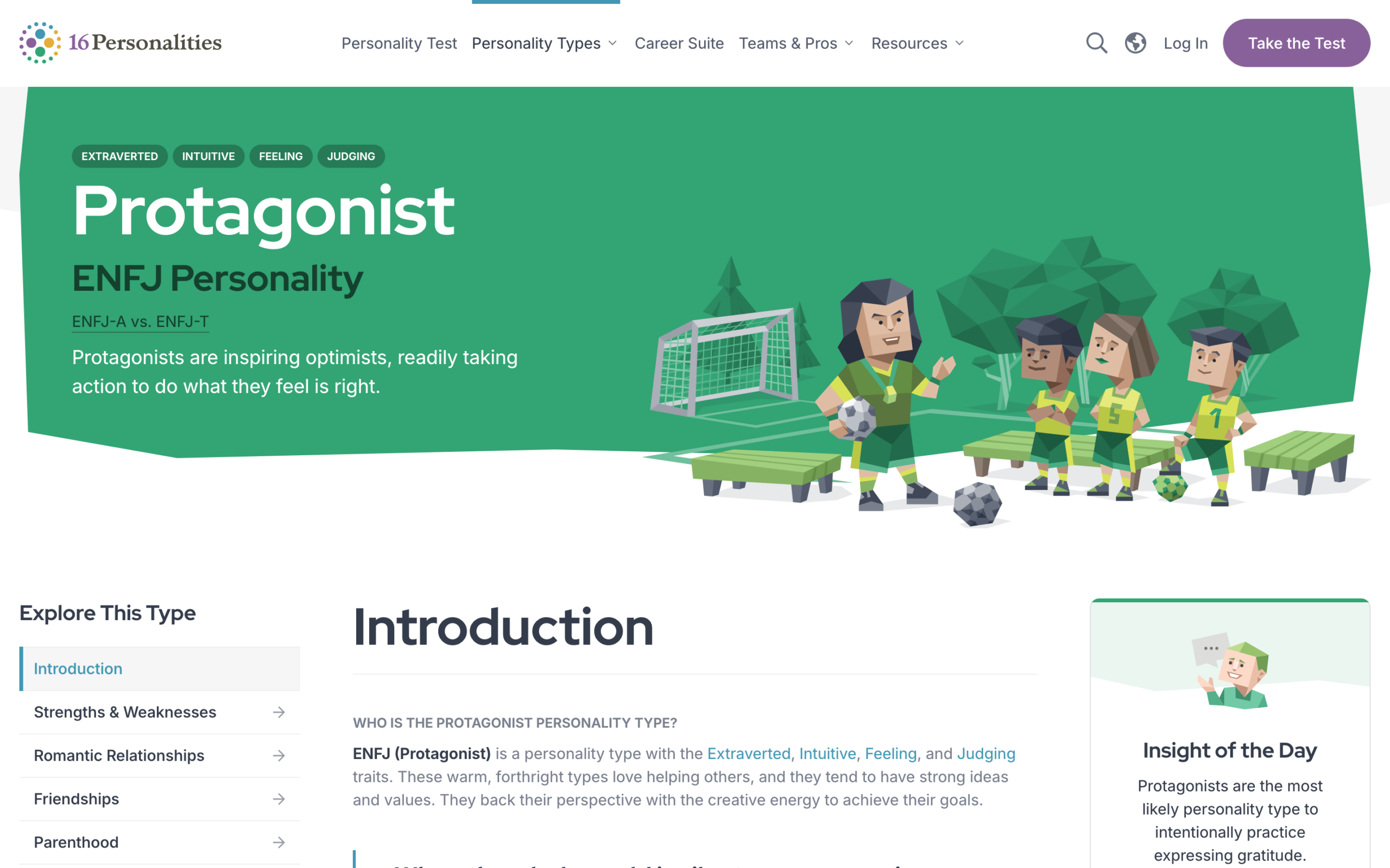 16 Personalities website
