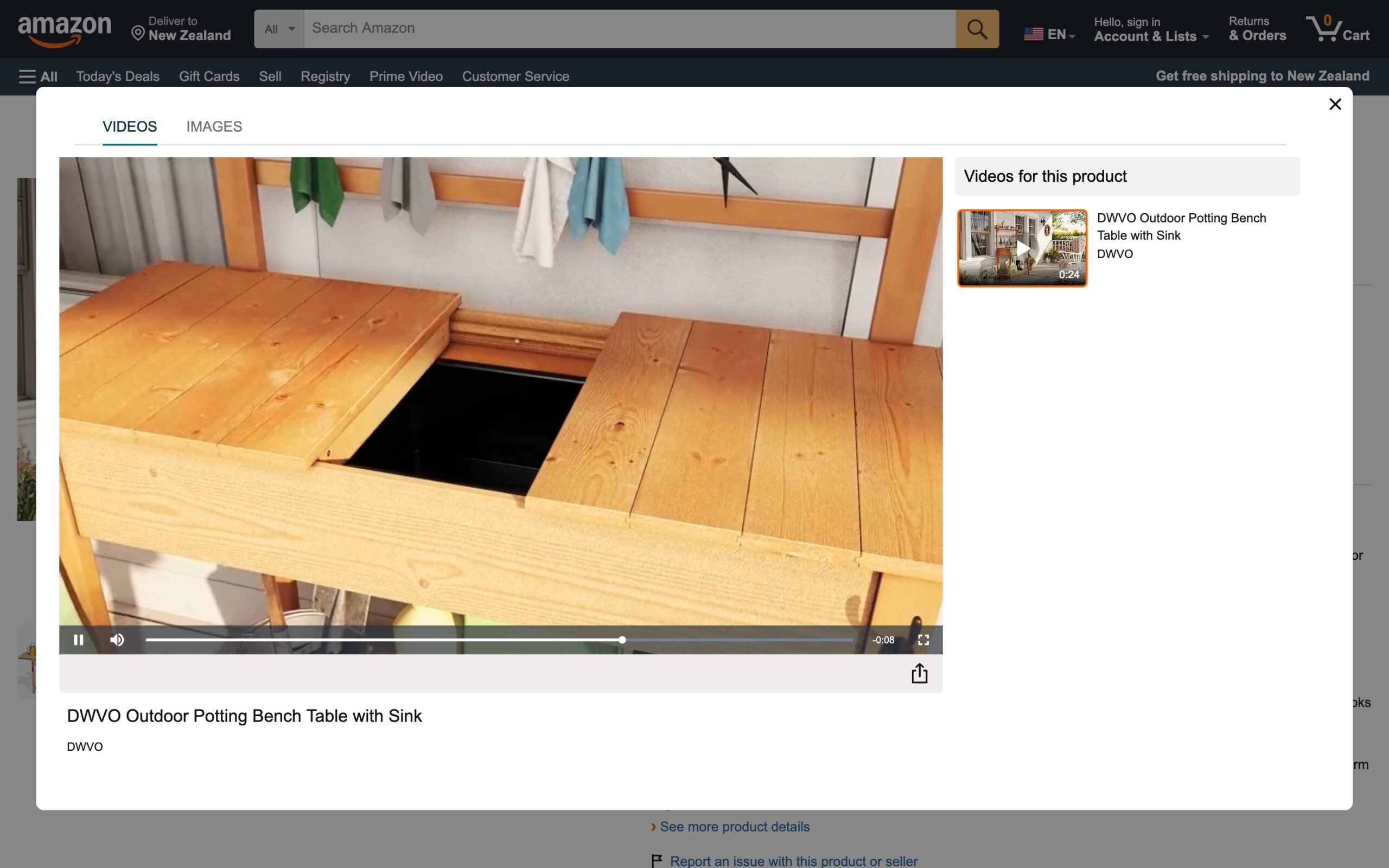 Outdoor Potting Bench Table with Sink & Sliding Top