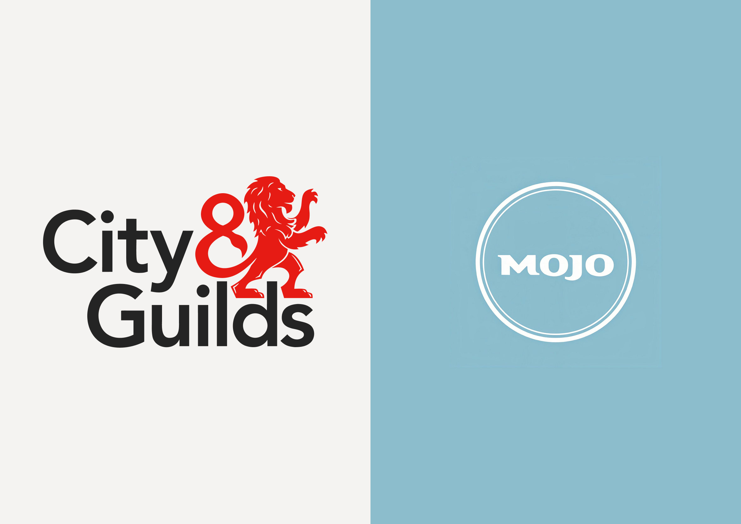 The City & Guilds and Mojo Coffee logos side by side.